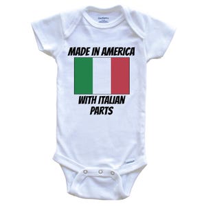 Made In America With Italian Parts Italy Flag Funny   Baby Bodysuit - Cute One Piece Baby Bodysuit
