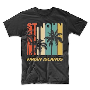 Retro St. John Virgin Islands Palm Trees Vacation T-Shirt - Men's St. John Shirt
