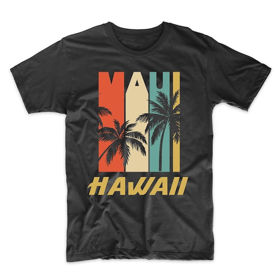 Retro Maui Hawaii Palm Trees Vacation T shirt Men s Maui Shirt Etsy Ireland