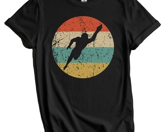 Swimming Shirt - Gift for Swimmer - Swimmer Silhouette Retro Swimmer T-Shirt
