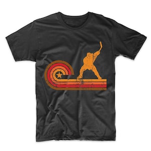 Men&#39;s Hockey Shirt - Retro Style Slap Shot Silhouette Hockey T-Shirt by Really Awesome Shirts