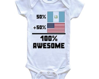 50 Prozent Guatemalteken 50 Prozent Amerikaner 100% fantastischer lustiger Flaggen-Baby-Bodysuit - niedlicher Guatemala-Flaggen-Babybodysuit