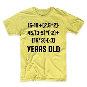 Chemise 16e anniversaire - 16 ans équation algébrique T-shirt mathématique drôle 16e anniversaire image 2