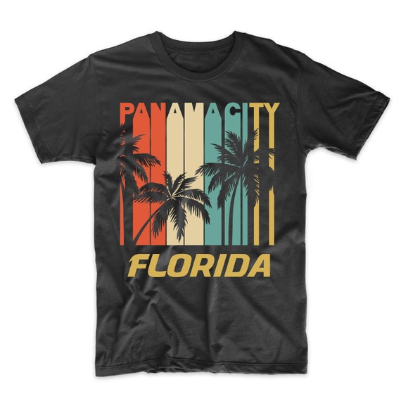 Retro Panama City Florida Palm Trees Vacation T-shirt | Etsy