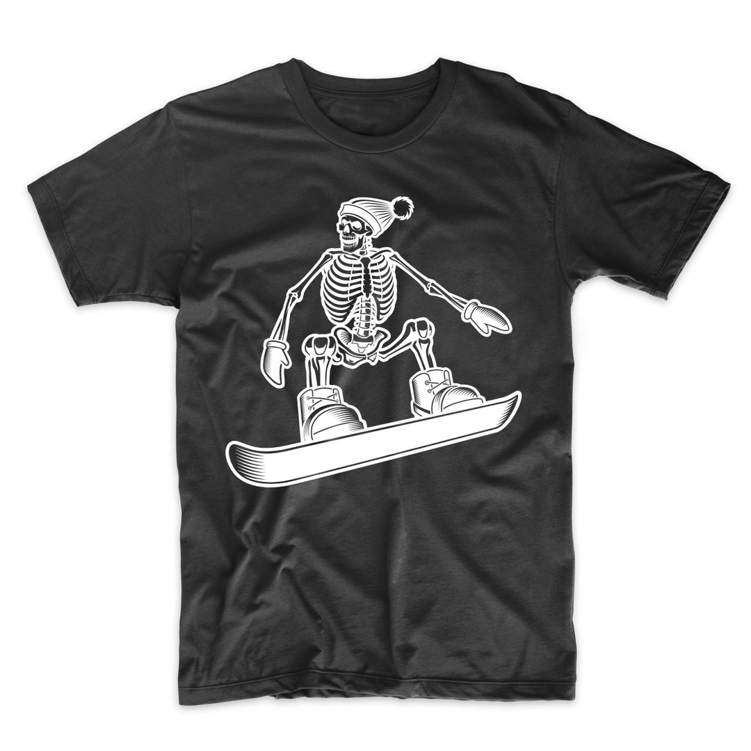 - Shirt Men\'s Snowboarder Snowboarding T-shirt Cool Skeleton Etsy Snowboard