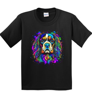 Cavalier King Charles Spaniel Art T-Shirt - Kids Cavalier King Charles Spaniel Shirt - Colorful Shirt (Youth / Toddler)
