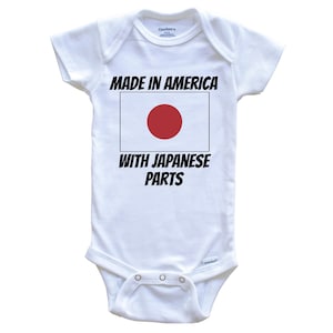 Made In America With Japanese Parts Japan Flag Funny   Baby Bodysuit - Cute One Piece Baby Bodysuit
