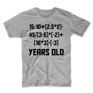 Chemise 16e anniversaire - 16 ans équation algébrique T-shirt mathématique drôle 16e anniversaire image 1