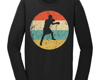 Boxing Shirt - Vintage Retro Boxer Long Sleeve T-Shirt - Boxing Icon Shirt