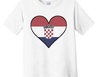 Croatian Flag Baby T-Shirt - Cute Croatian Flag Heart - Croatia Infant / Toddler Shirt