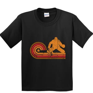 Kids Goalie Shirt - Retro Hockey Shirt for Kids - Youth Hockey T-Shirt Black