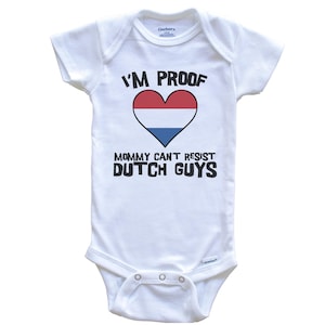 I'm Proof Mommy Can't Resist Dutch Guys romper met hartje Nederlandse vlag - schattig rompertje