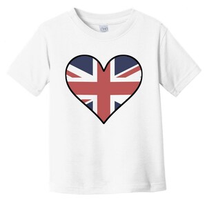 British Flag Baby T-Shirt - Cute British Flag Heart - United Kingdom Infant / Toddler Shirt