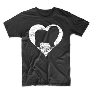 Old English Sheepdog Shirt - Distressed Old English Sheepdog Heart Dog Owner Graphic T-Shirt