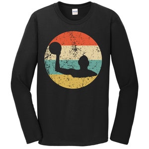Water Polo Shirt - Water Polo Player Silhouette Long Sleeve Water Polo T-Shirt