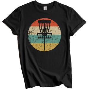 Disc Golf Shirt - Gift for Disc Golfer - Retro Disc Golf Basket Icon T-Shirt