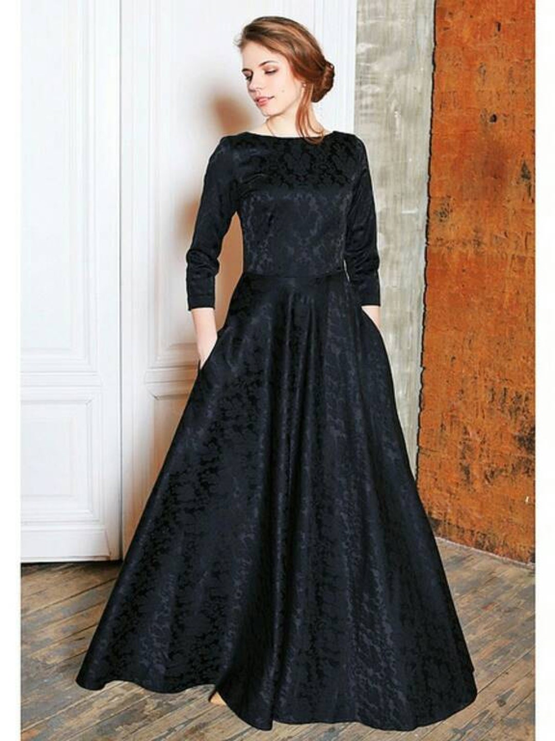 Jacquard Maxi Dress, Long Dress, Evening Dress, Custom Made Jacquard Maxi Dress, Long Dress, Evening Dress, Custom Made