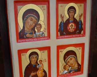 Four-part Mother of God icon
