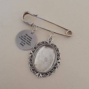 Boutonniere Pin Bridegroom&#39;s Silver Boutonniere, Groomsman pin, Wedding Charm, photo frame &quot;We know you would be here today....&quot; charm