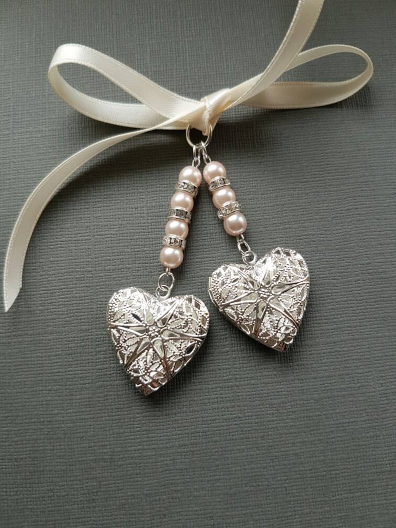 Bridal Bouquet Charm Wedding Bouquet Charm Double Silver Etsy