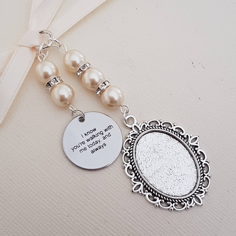 Wedding Bouquet Charm Photo Frame Charm Oval Silver Photo Etsy