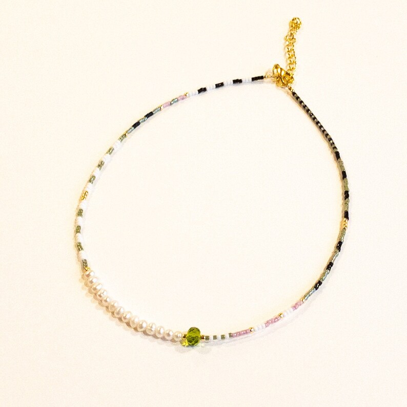 Dainty Choker Seed Bead Necklace Gifts Under 25 Pearl Choker Choker Beaded Delicate NecklaceChoker Beaded Necklace