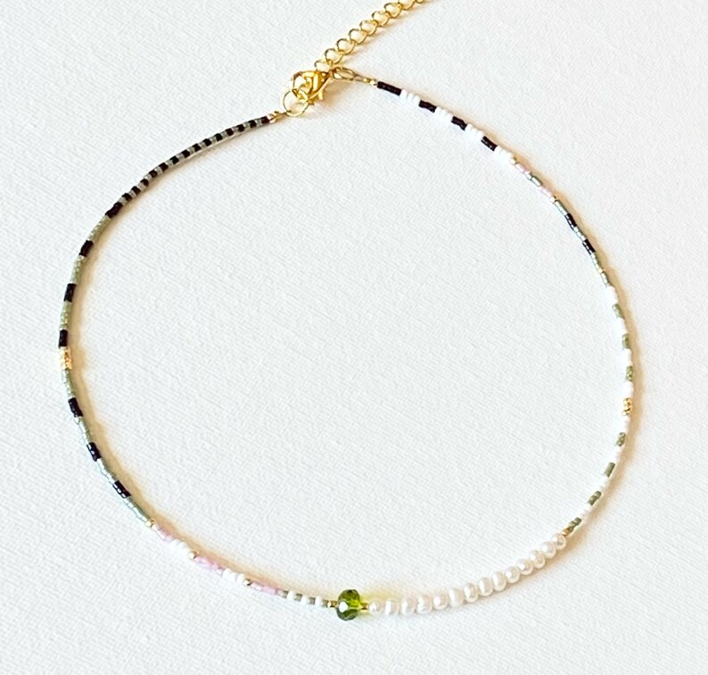 Dainty Choker Seed Bead Necklace Gifts Under 25 Pearl Choker Choker Beaded Delicate NecklaceChoker Beaded Necklace