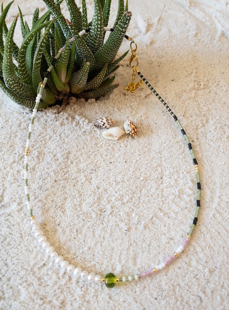 Dainty Choker Seed Bead Necklace Gifts Under 25 Pearl Choker Choker Beaded Delicate NecklaceChoker Beaded Necklace