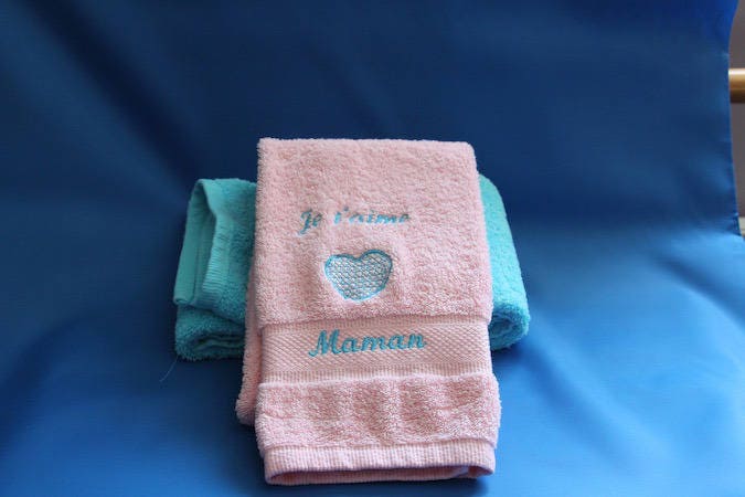 Serviette de Toilette Rose Je T'aime Maman