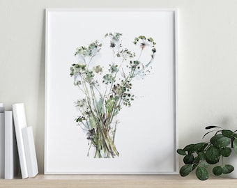 Parsley Botanical Herb Watercolor, Greenery Wall Art, Kitchen or Dining Room Wall Decoration, Calming Wall Art, Sage Green Decor, Gift