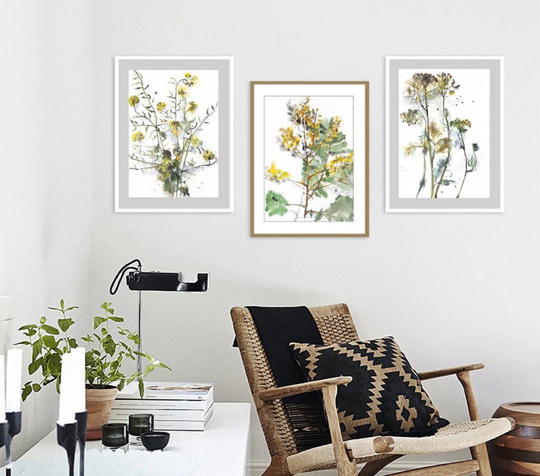 Wildflower Watercolor Print Set: Botanical Wall Art - Etsy