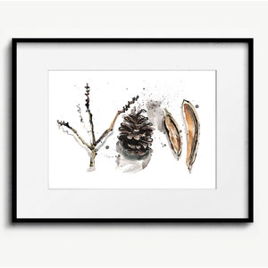 Acorn Print Nature Wall Art, Botanical Art Forest Print, Nature Poster for Living Room Wall Hanging, Rustic Home Decor, Nature Lovers Gift image 6