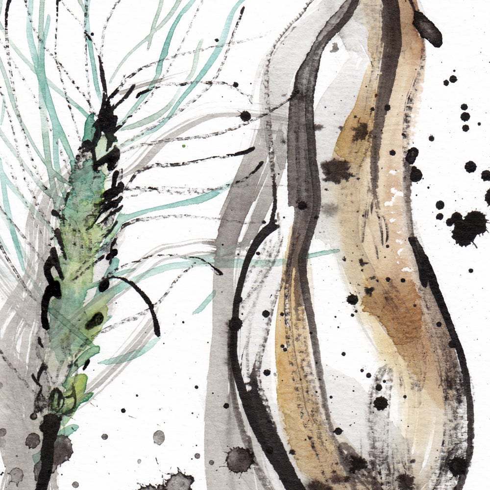 Floral Botanical Paintings Set of 4 Prints Abstract Botanical | Etsy