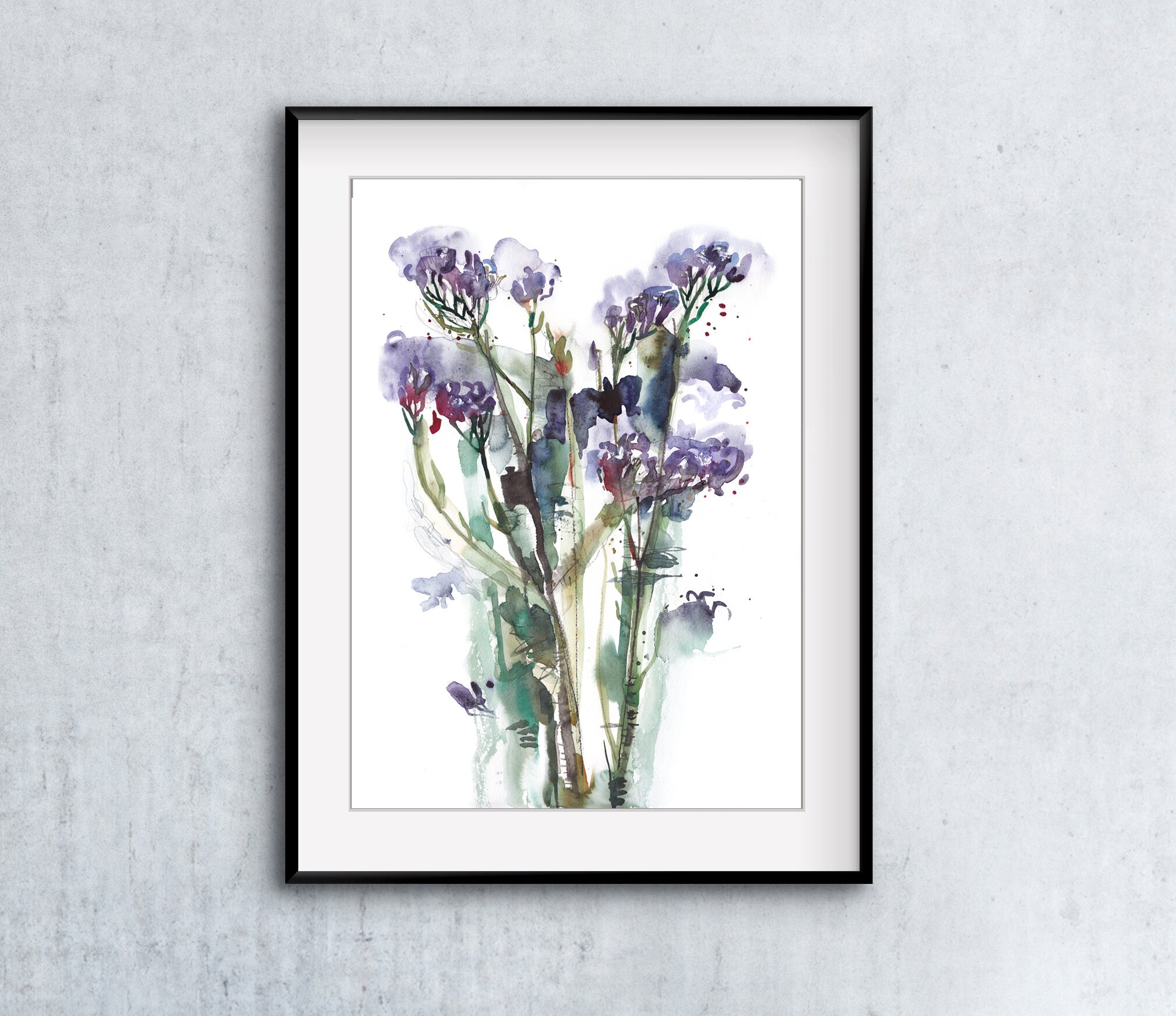 Sea Lavender Purple Flowers Artwork Print Floral Wall Home Decor - Etsy