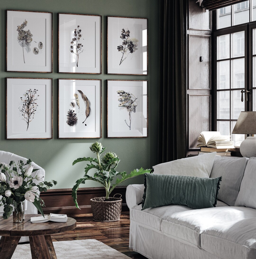 Elegant Gallery Wall Decor: Set of 6 Botanical Art Prints in - Etsy
