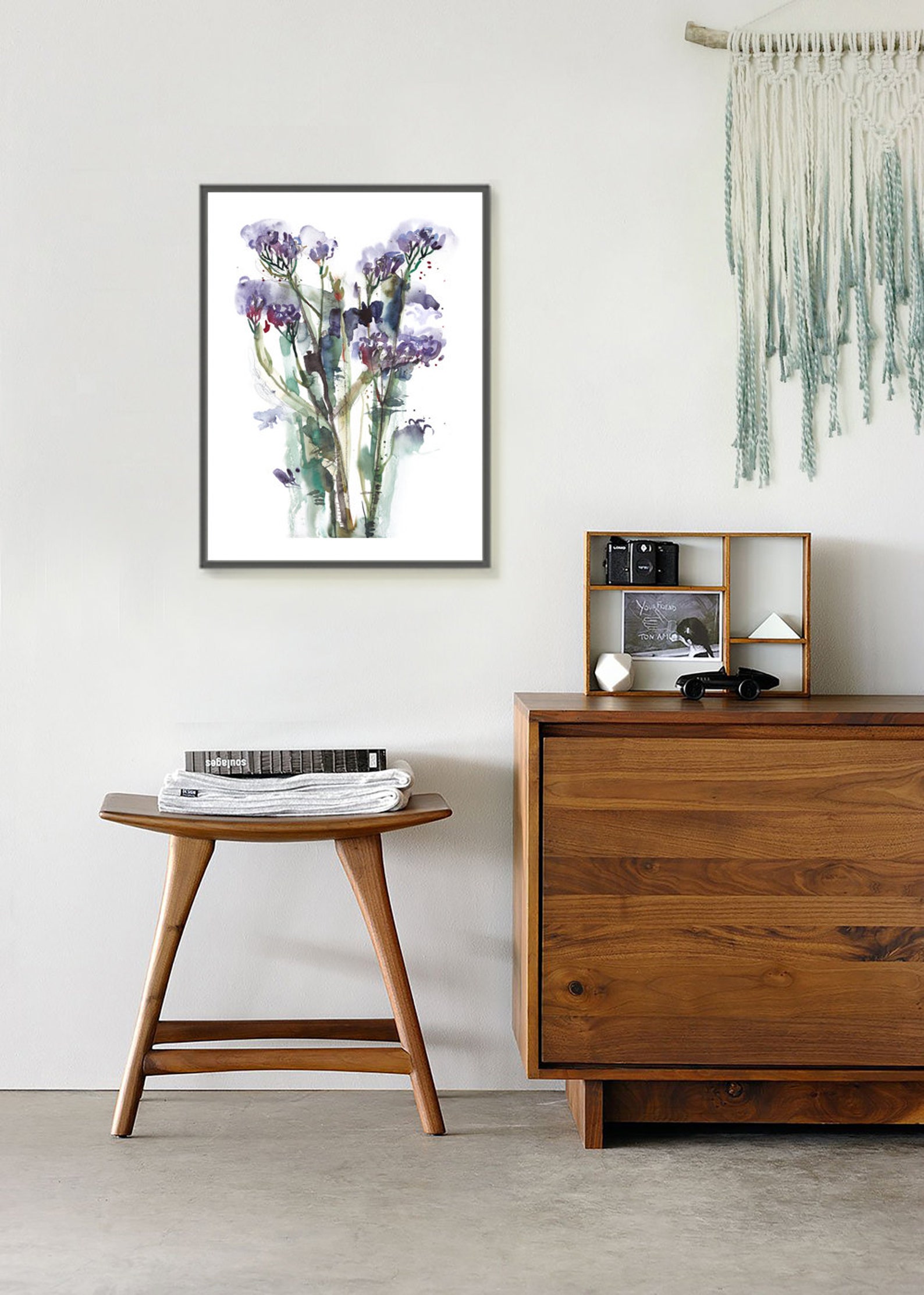 Sea Lavender Purple Flowers Artwork Print Floral Wall Home Decor - Etsy