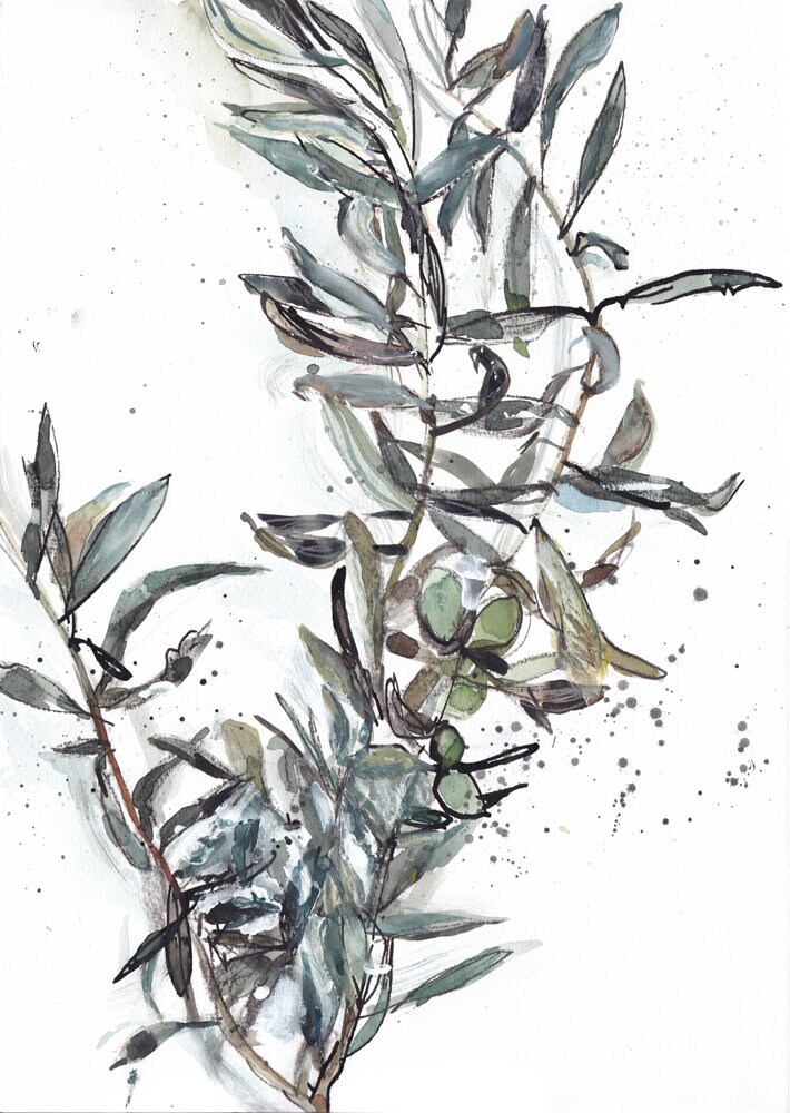 Olive Pine and Wattles Prints Botanical Set of 3 Prints | Etsy