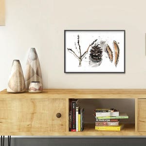 Acorn Print Nature Wall Art, Botanical Art Forest Print, Nature Poster for Living Room Wall Hanging, Rustic Home Decor, Nature Lovers Gift image 7