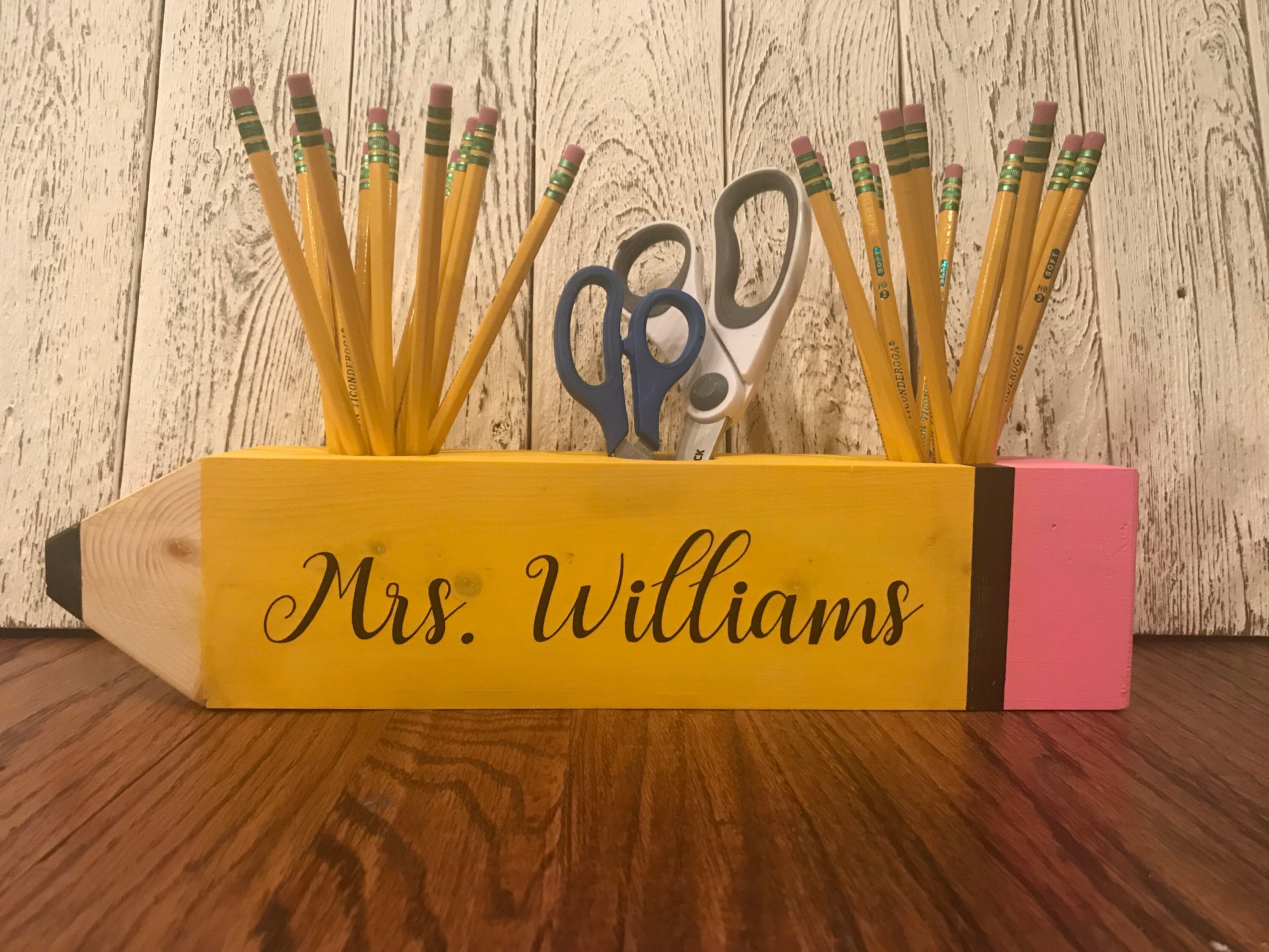 Personalized pen and pencil holder personalized teacher gift Etsy
