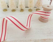 Farmhouse Christmas Ribbon Red Stripe 5 8 inch Woven Ribbon DYI Projects 5 Yards Gift Baking Embellishments Christmas Crafting