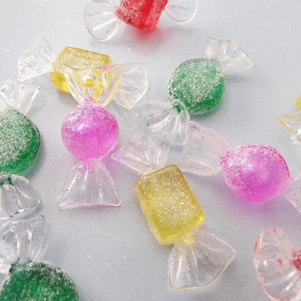 TINY CHRISTMAS CANDY for Miniature Fairy Gardens ~ 1 inch Tall ~ Sugarplum Putz & Doll House Decor ~ Craft Supply ~ Choose 6ct. Or 12ct.