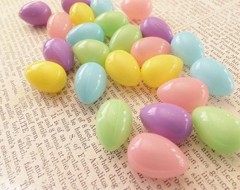 20 Tiny Pastel Eggs : Holiday ~ Spring ~ Easter ~ .75 inches Tall ~ Putz / Doll House, Craft Supply ~ Fairy Garden ~ DIY Projects ~ Plastic