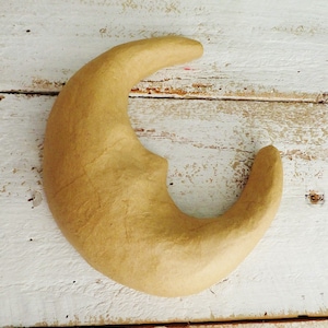 Paper Mache Half Moon - Fall Harvest DIY Crafts - 6&quot; Tall (Set of 2)