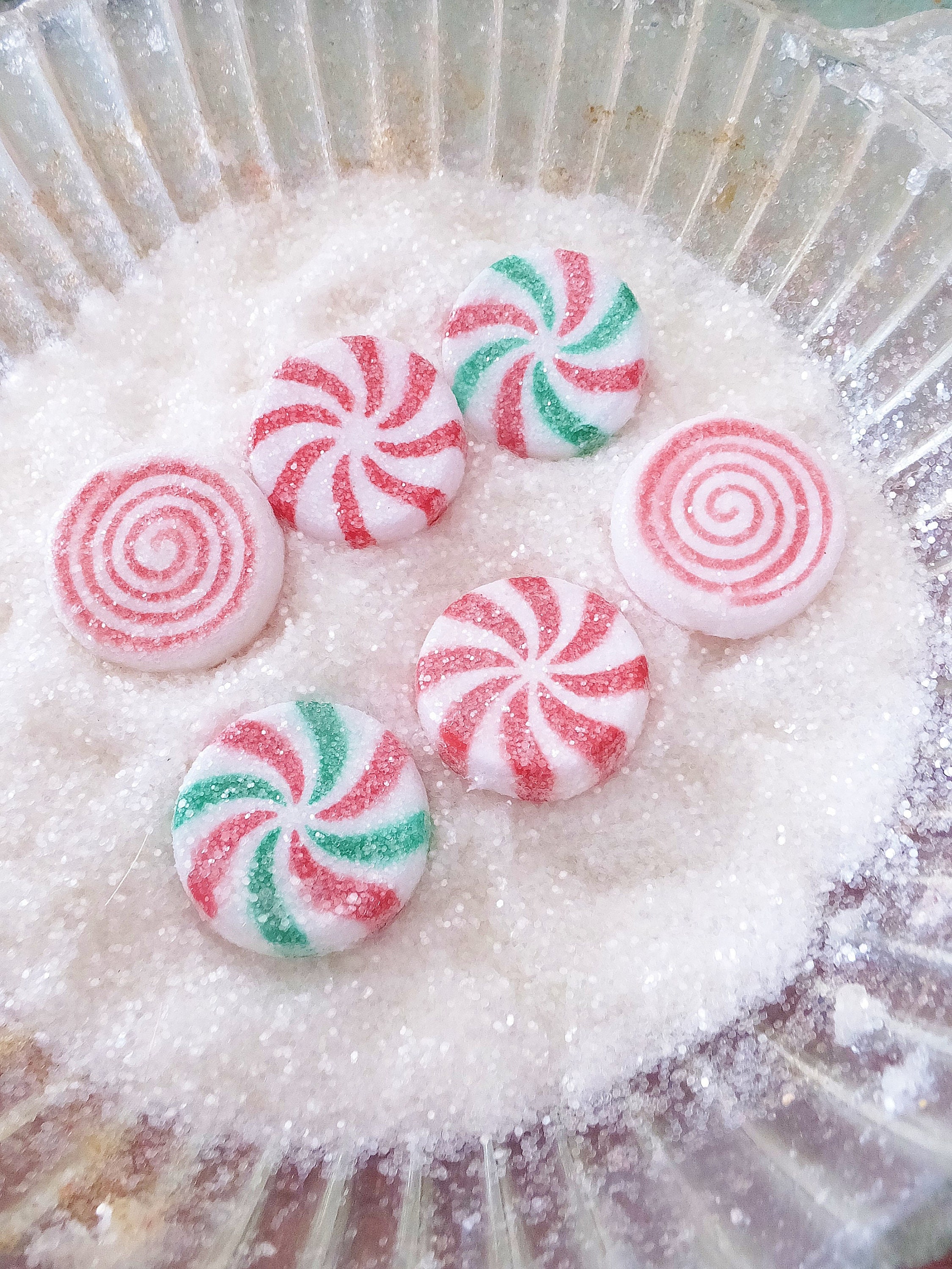Faux Peppermint Swirl Candy Decorations: Christmas Gingerbread House Supplies
