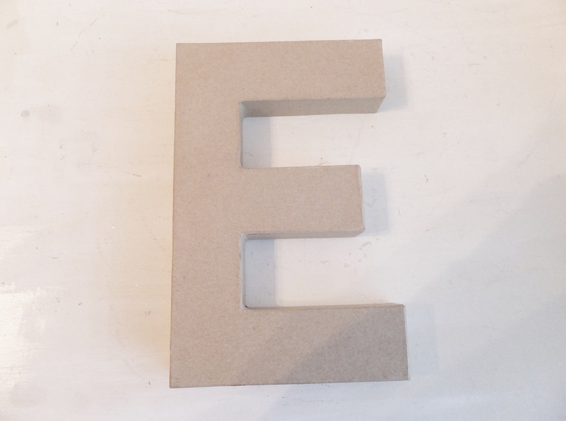 Mixed Media 8 inch Letter ~ Paper Mache ~ Your Choice of Stand Up Letter ~ DIY Craft ~ Ready to Embellish with Paint Glitter