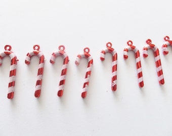 Tiny Candy Canes: 6 Ct. ~ CHRISTMAS Mixed Media (1 inch Tall) Tiny Tree Ornaments
