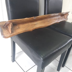 Vintage French wooden pot and pan hanging shelf unit