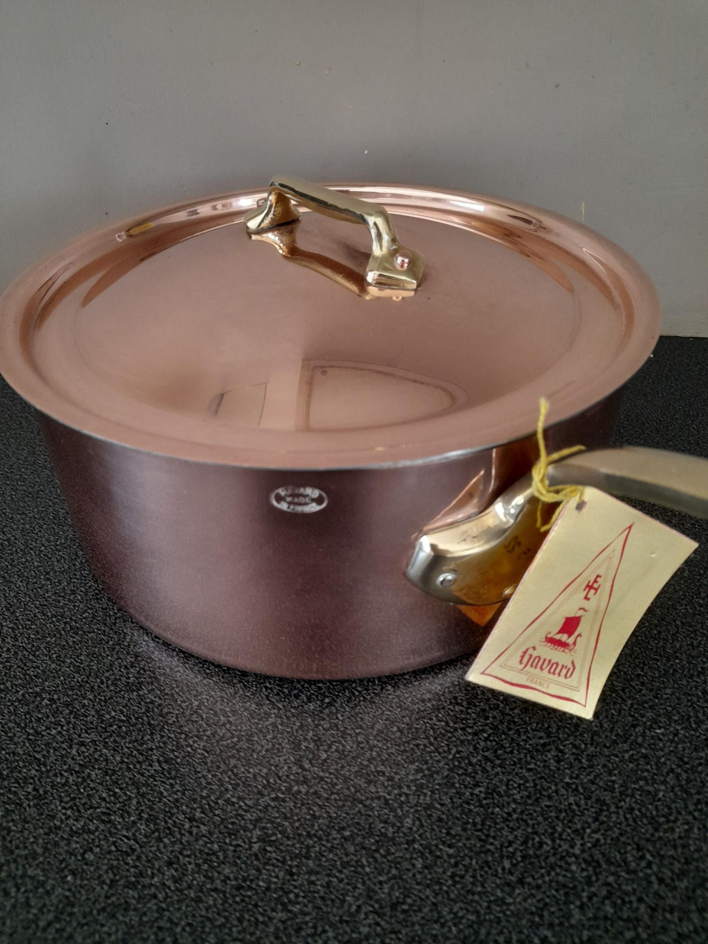 Grande Casserole Ancienne En Cuivre étamé Chomette Favor Villedieu France - Très Bon état