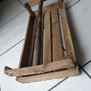 Vintage French old wooden Apple or fruit collecting tray.