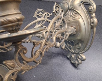 Pair of French brass piano sconces candle holders